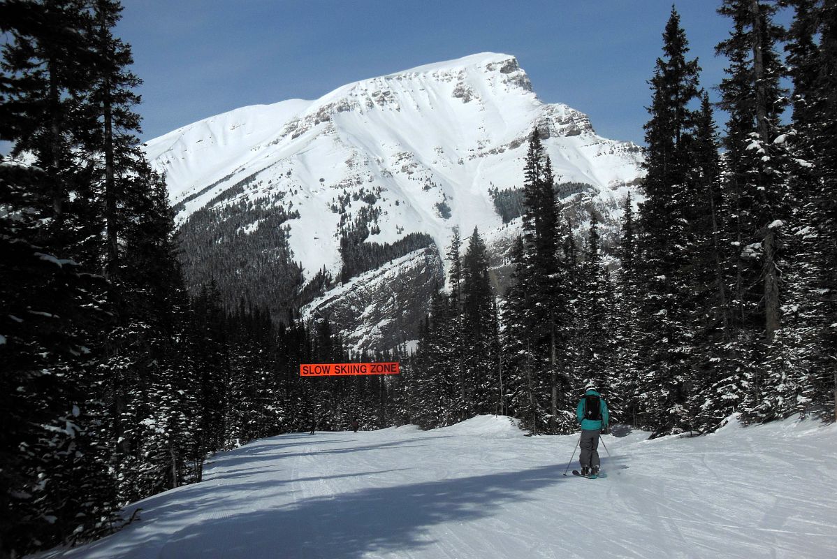 15 Skiing Back To The Parking Lot At Banff Sunshine Ski Area With Mount Bourgeau